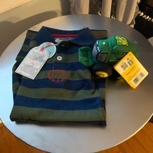 Baby boy 3/6 mos. one piece with John Deere toy.